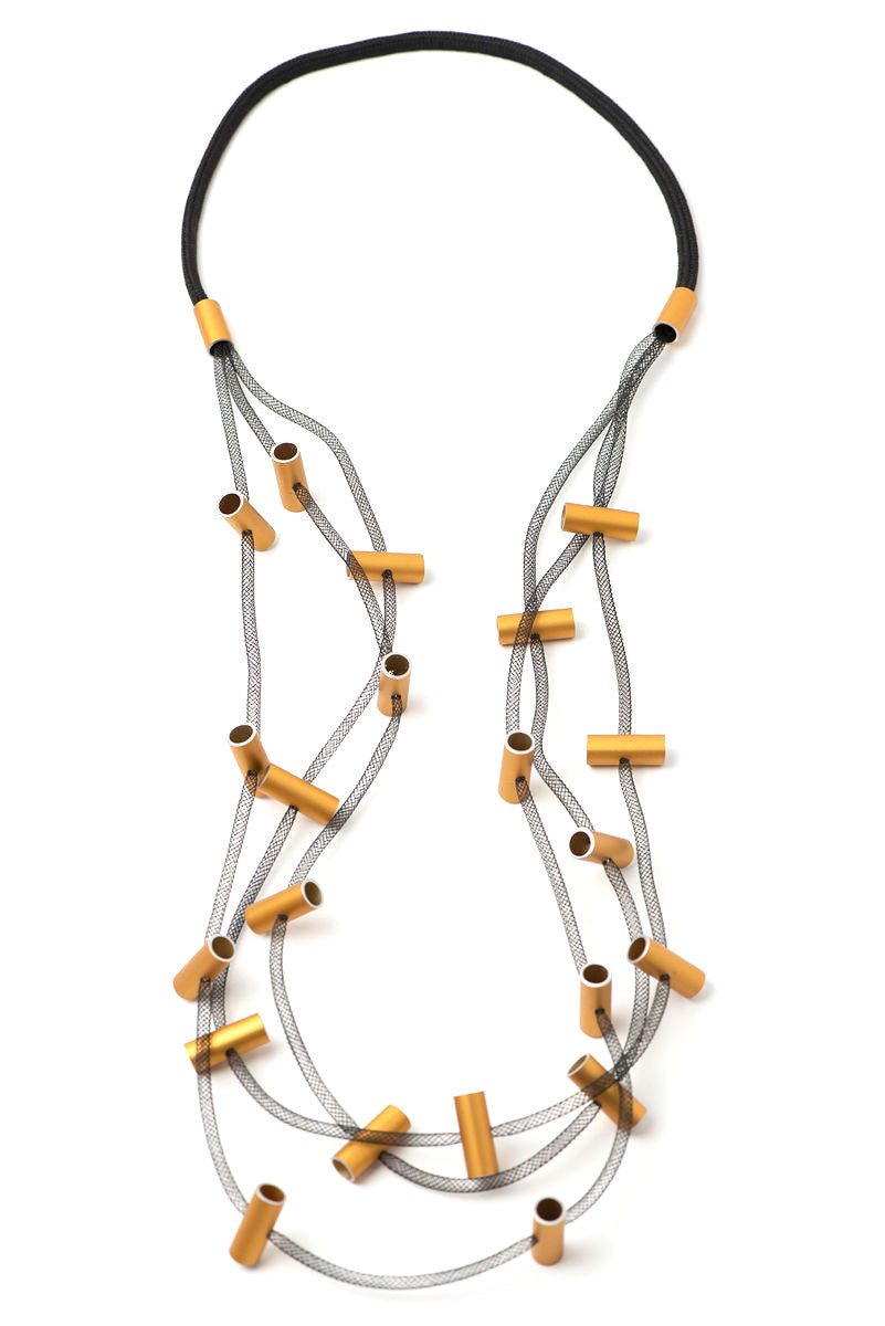 Teh Invisible Rope SEE THE INVISIBLE TRIPLE MESH ROPE LONG NECKLACE K2235 – christinabrampti